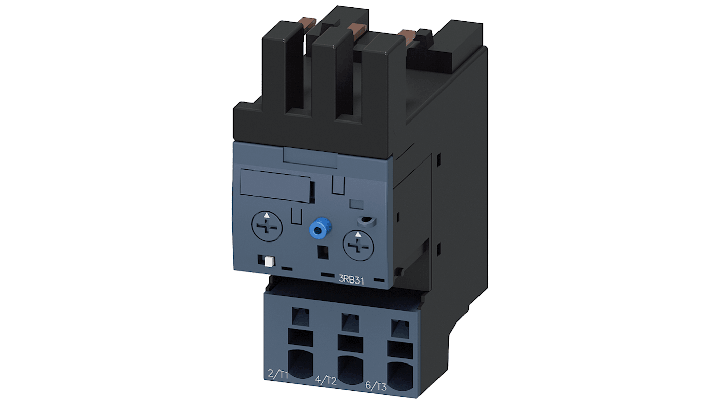 Relè di sovraccarico termico Siemens 3RB20661MF2, protezione motore FLC 630 A, montaggio su contattore, classe 10E.