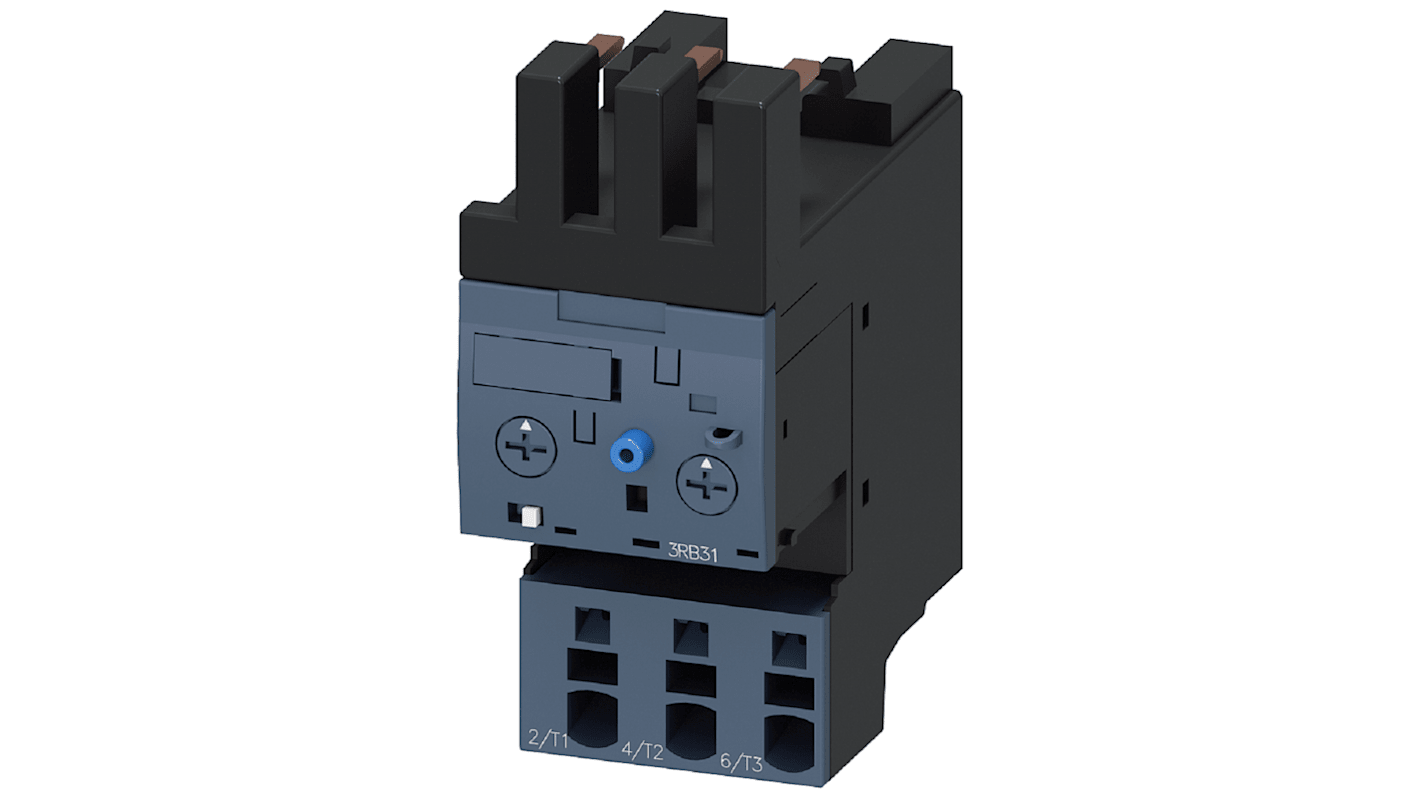 Relè di sovraccarico termico Siemens 3RB20662MC2, protezione motore FLC 630 A, montaggio su contattore, classe 20E.