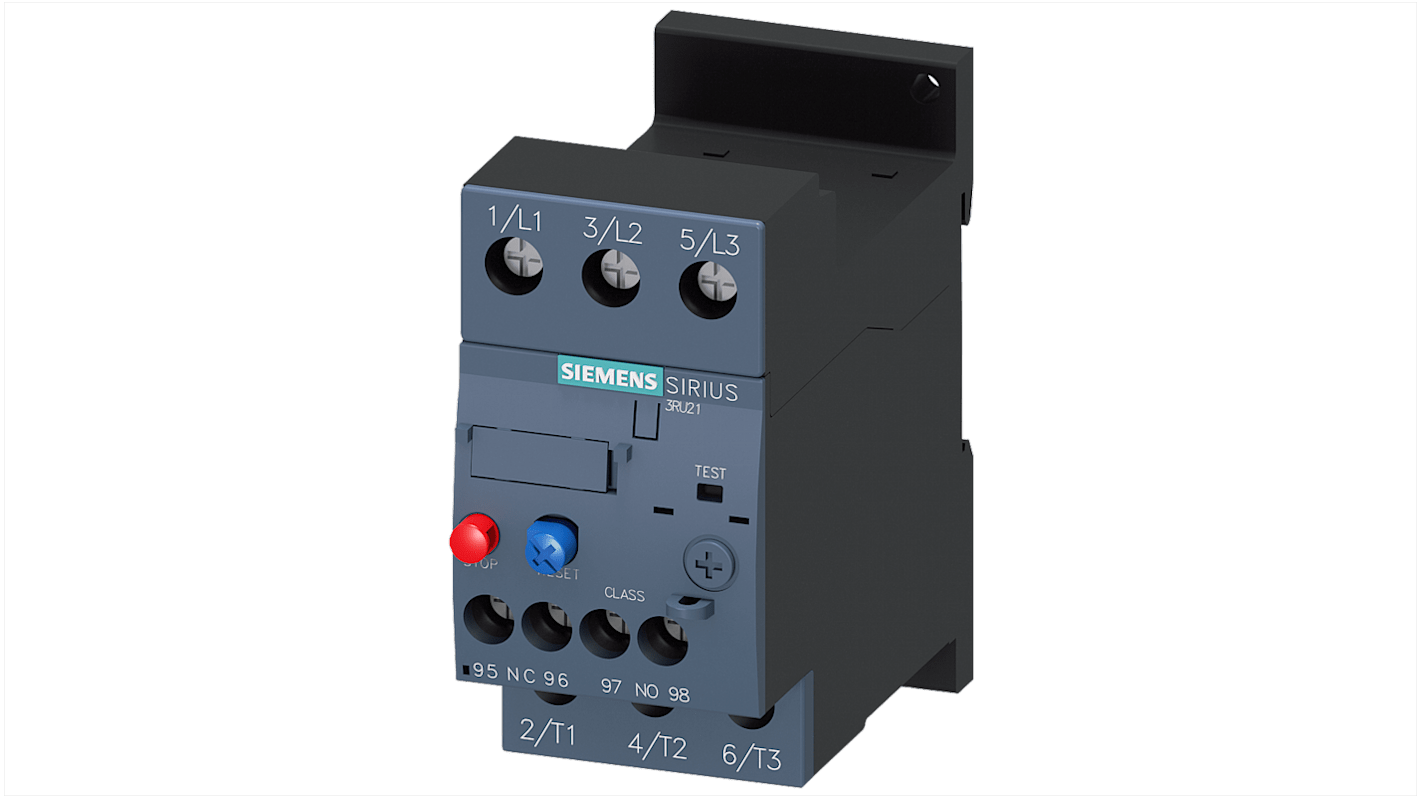 Relè di sovraccarico Siemens 3RB30462UX1, 1NC/1NO, carico FLC 50 A, circuito principale autonomo, dimensione S3.