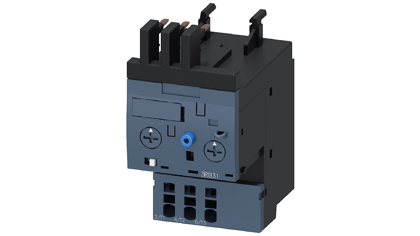 Relè di sovraccarico Siemens 3RB30462XX1, 1NC/1NO, carico FLC 115 A, montaggio autonomo, resistenza sovratensioni 8 kV.