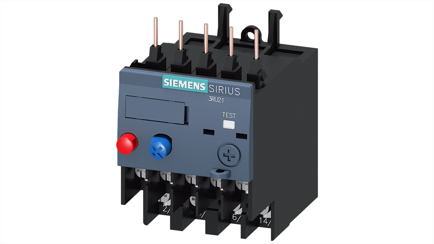 Relè contattore Siemens 3RU21160DJ0, 1NC/1NO, montaggio su contattore classe 10, corrente nominale 3 A.