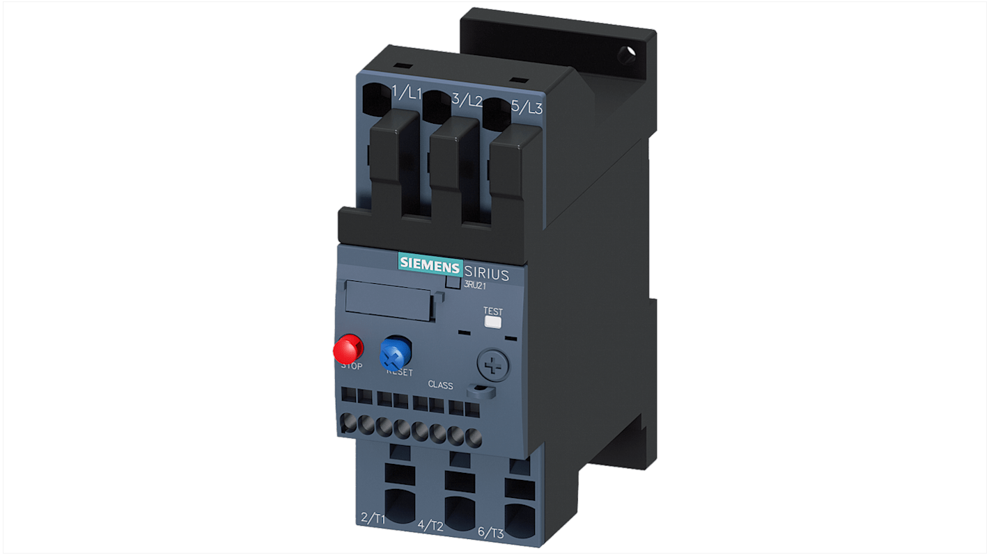 Relè contattore Siemens 3RU21364RD1, 1NC/1NO, carico FLC 80 A, installazione autonoma, circuito ausiliario a vite.