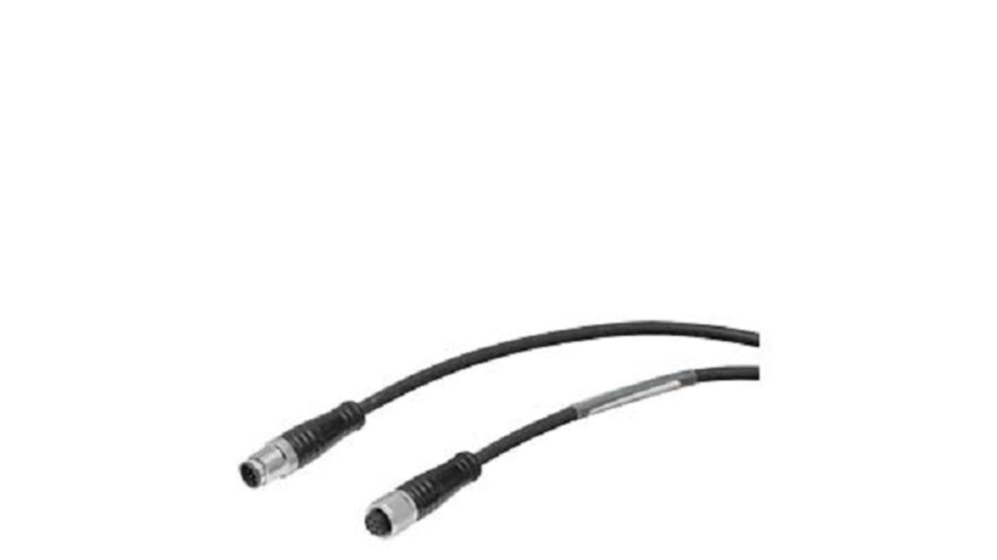 Cavo di connessione Siemens 6GT28914FH20, pre-assemblato, M12, nero, per moduli comunicazione serie 6GT2891, temperatura -30/+80 °C.