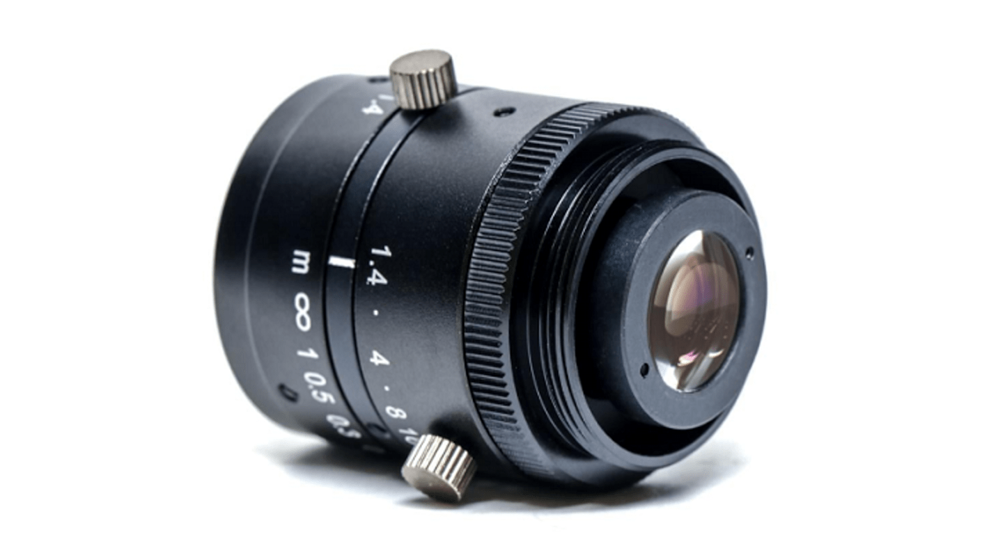 Omron 3Z4S-LE VS-1214H1, lente compatta per telecamere a montaggio a C, distanza focale 12 mm, riduzione della distorsione.