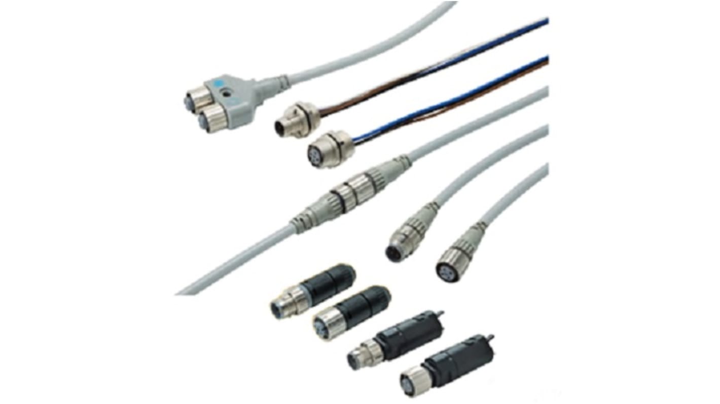Connettore maschio Omron XS5R-D427-5 per diramazione alimentatore IO-link, compatibile con cavi XS5, riduce tempi di fermo.