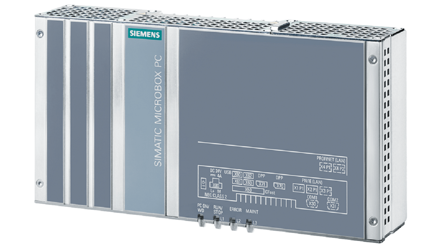 Computer industriale Siemens 6AG41411AA140FA0, IPC427E, Intel Celeron 1,6 GHz, RAM 4 GB, dimensioni 133 x 262 x 55,5 mm.