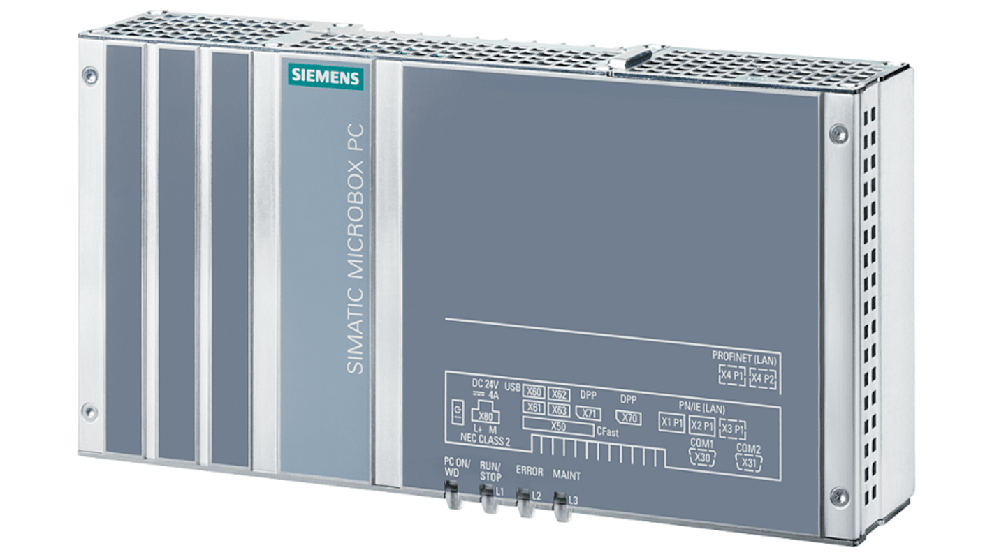 Computer industriale Siemens 6AG41411AA170FA0, IPC427E, processore Celeron 1,6 GHz, RAM 4 GB, dimensioni 133 x 262 x 55,5 mm.