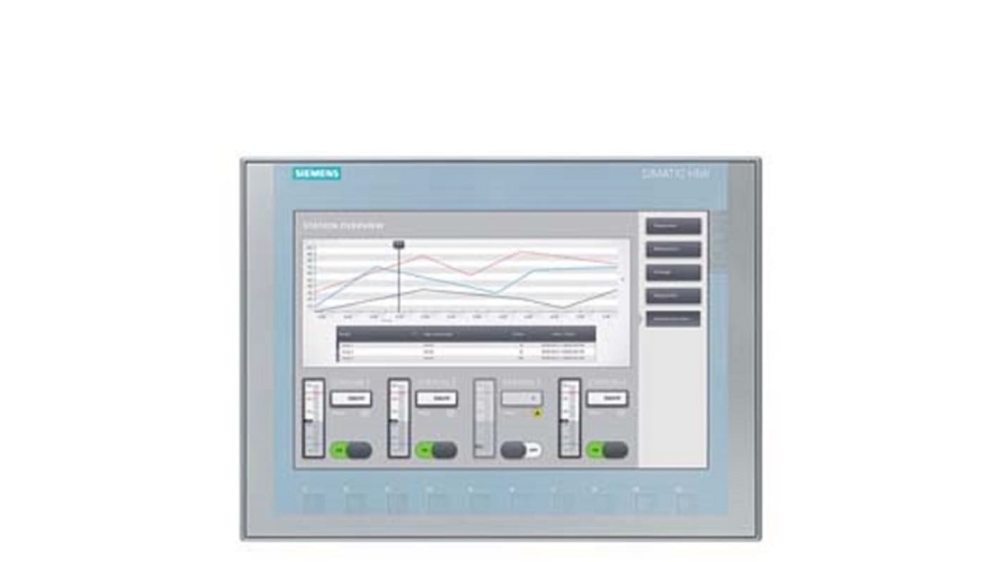 Siemens 6AG11232MB032AX0, modulo display HMI KTP1200 Basic, 12" TFT, touch, IP65, 245 x 330 x 60 mm, supporta PROFINET.