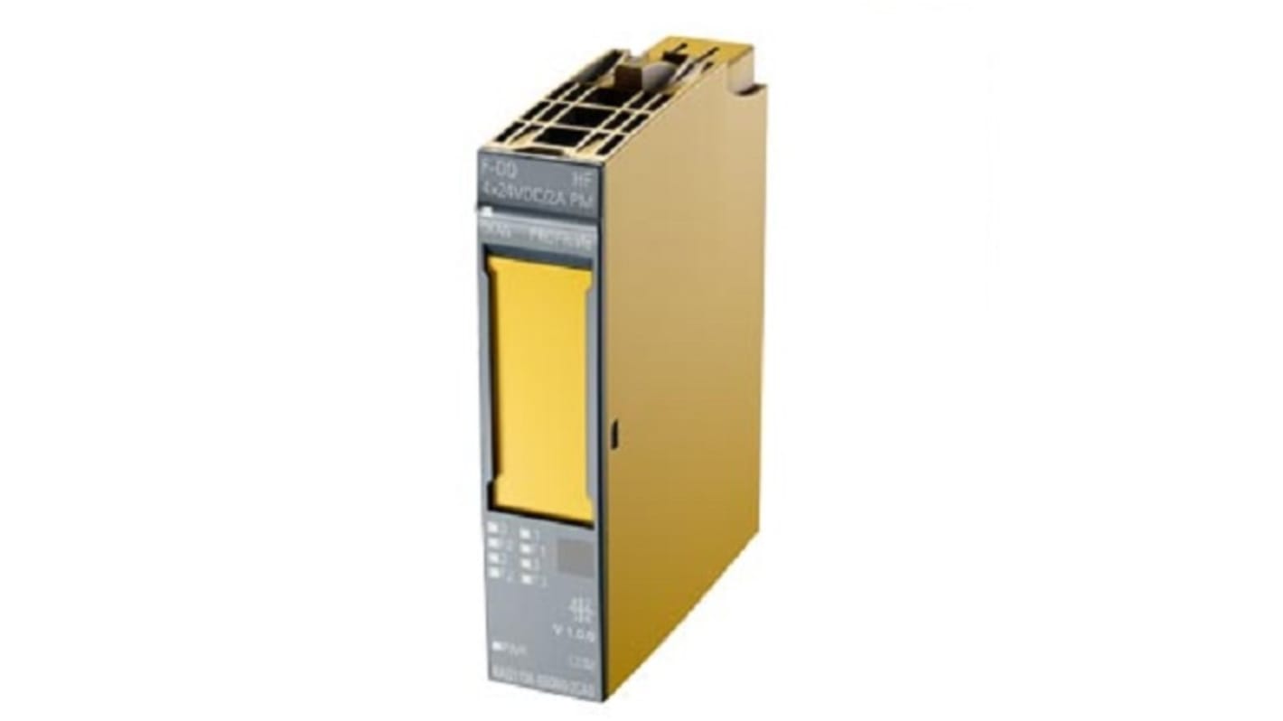 Modulo I/O digitale Siemens 6AG11366DB002CA0, 4 uscite 24 V c.c., dimensioni 73 x 15 x 58 mm, a prova di guasti.