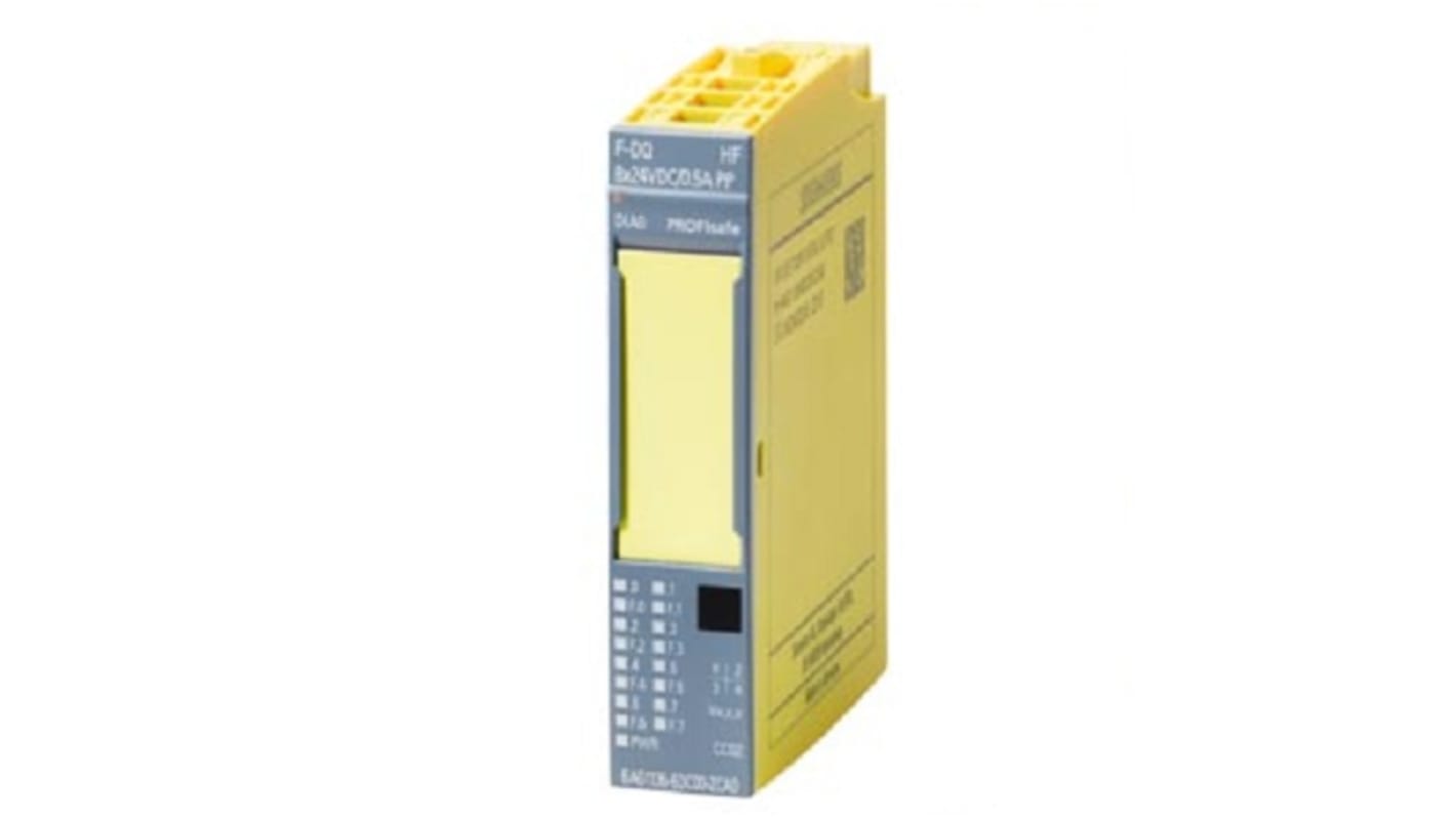 Modulo di uscita digitale Siemens 6AG11366DC002CA0, 8 porte, 24 V c.c., dimensioni 73 x 15 x 58 mm, a prova di guasti.