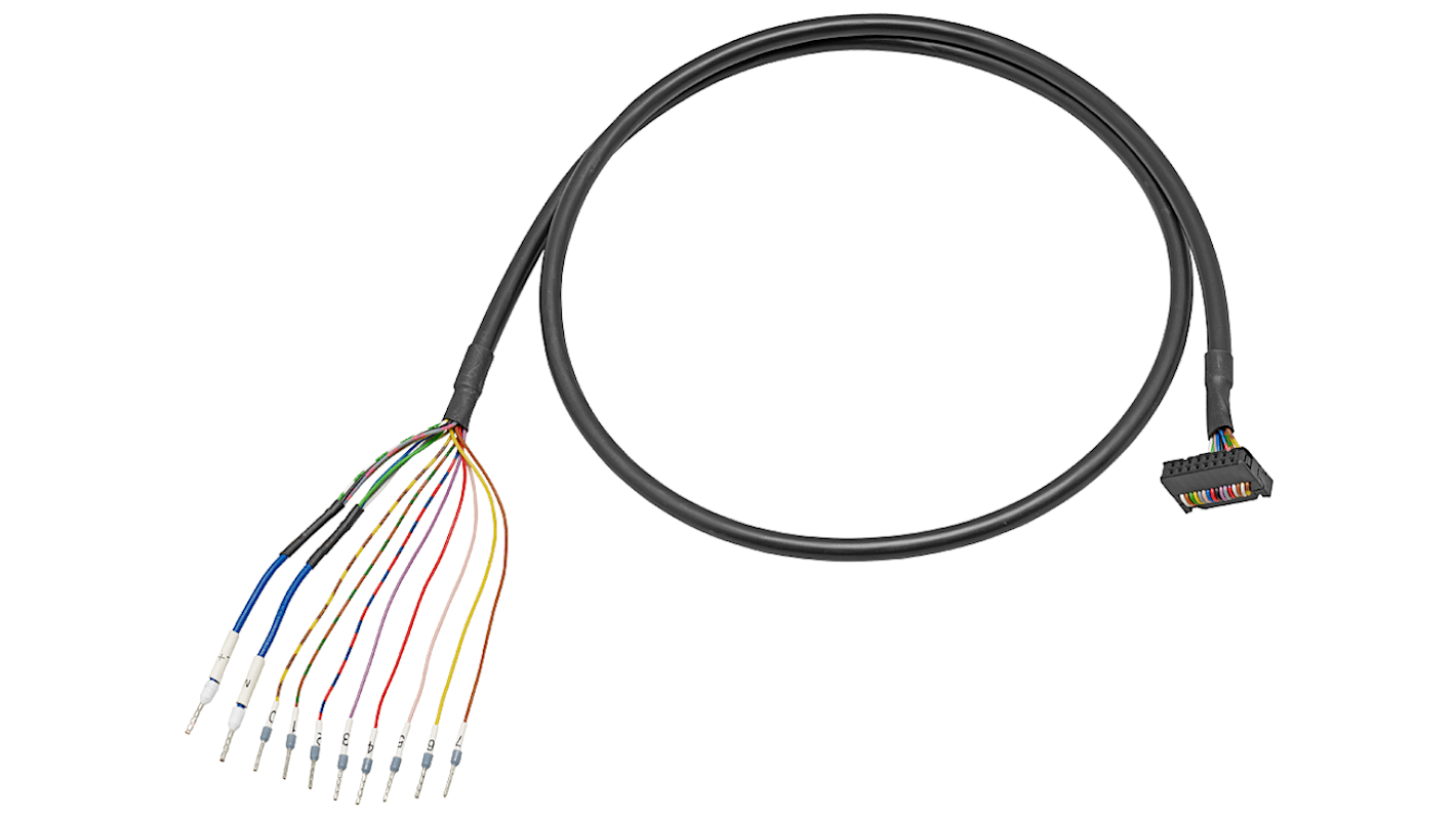 Cavo di connessione Siemens 6ES79230BA500FB0 per moduli I/O digitali SIMATIC S7-300/S7-1500, rotondo, 16 pin, lunghezza 0,5 m.