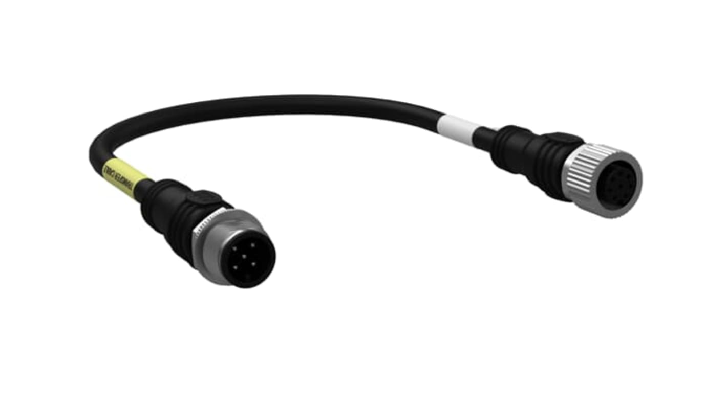 Adattatore M12 ABB 2TLA020060R0100, cavo di trasferimento 20 cm, 8 poli, connettori M12-8 femmina e M12-5 maschio, per collegamenti URAX.