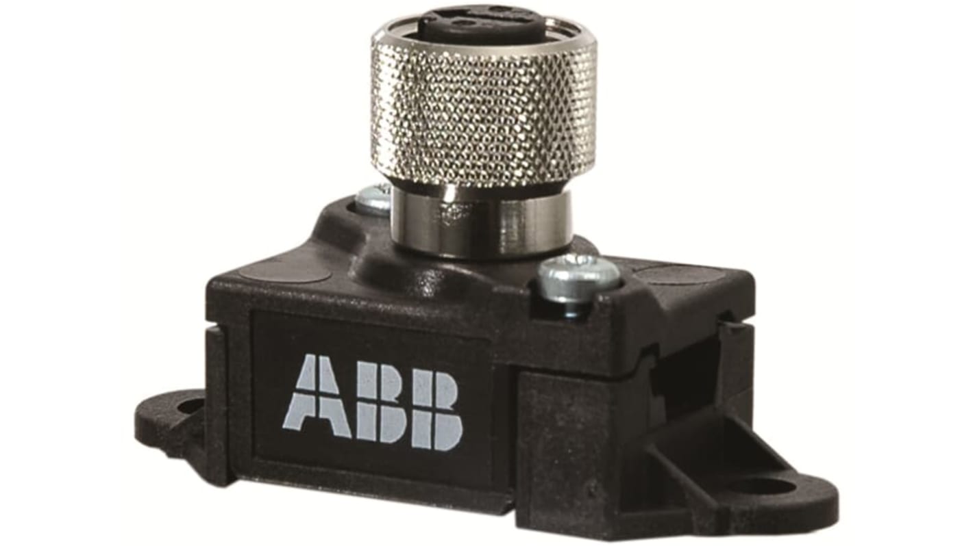 Zoccolo relè AS-i ABB 2TLA020073R0000, con connettore M12-5, dimensioni 50 x 20 x 25 mm, peso 0,02 kg.