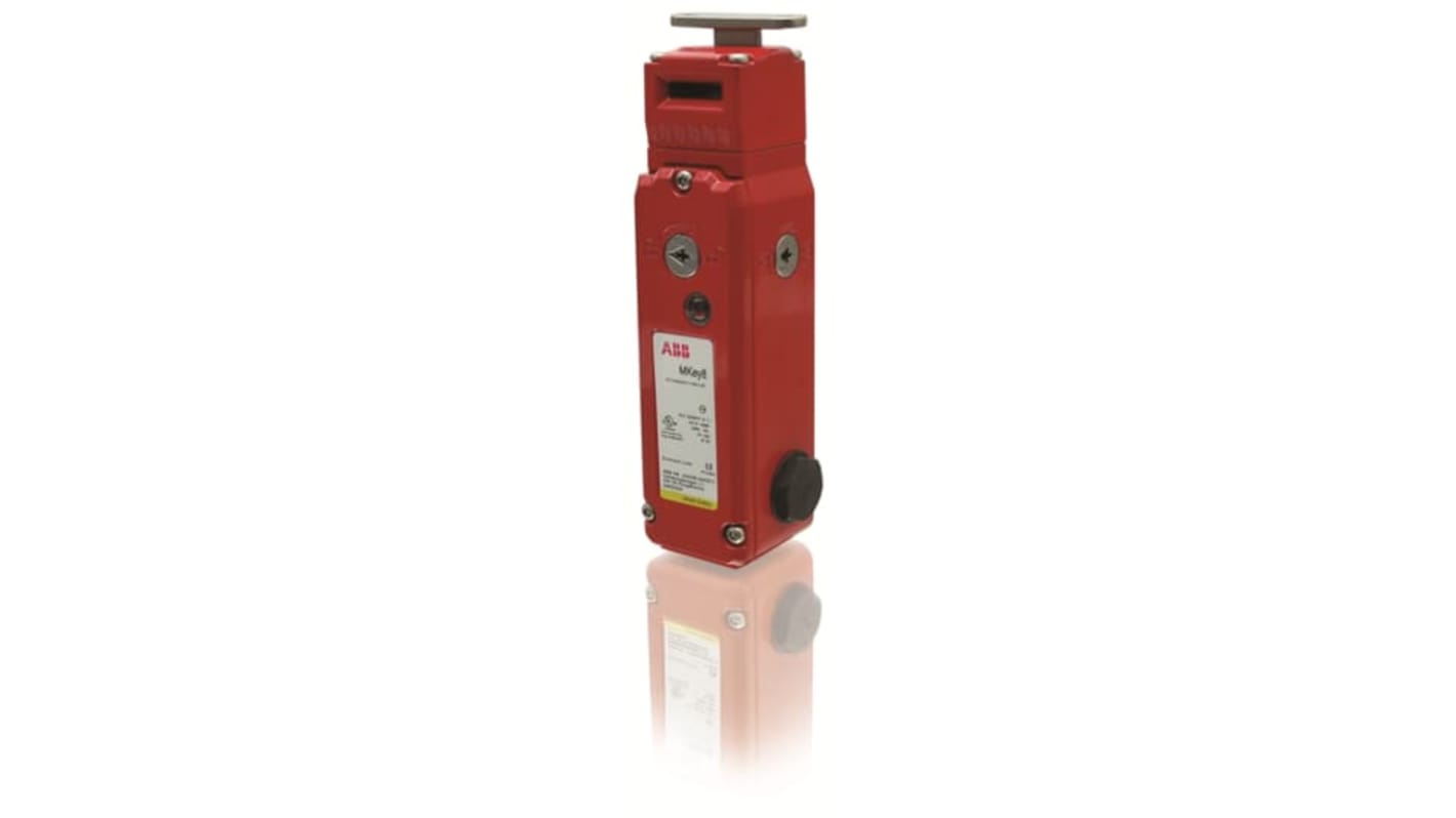 Interruttore di interblocco di sicurezza a chiave ABB, modello MKey8M, alimentazione 24 V c.c., grado di protezione IP67.