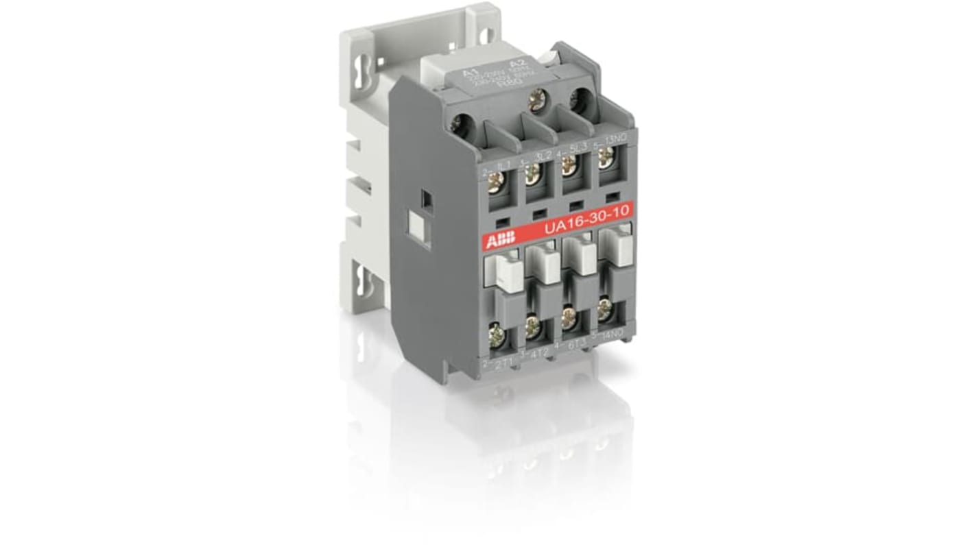 Contattore ABB 1SBL181022R8510, tripolare 16 A, 4NO, tensione 380-400 V CA, grado di protezione IP40.