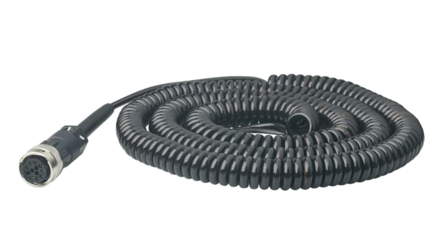 Cavo a spirale ABB per interruttore di sicurezza, 2 metri, 12 conduttori, connettore femmina cannon, compatibile JSHD4.