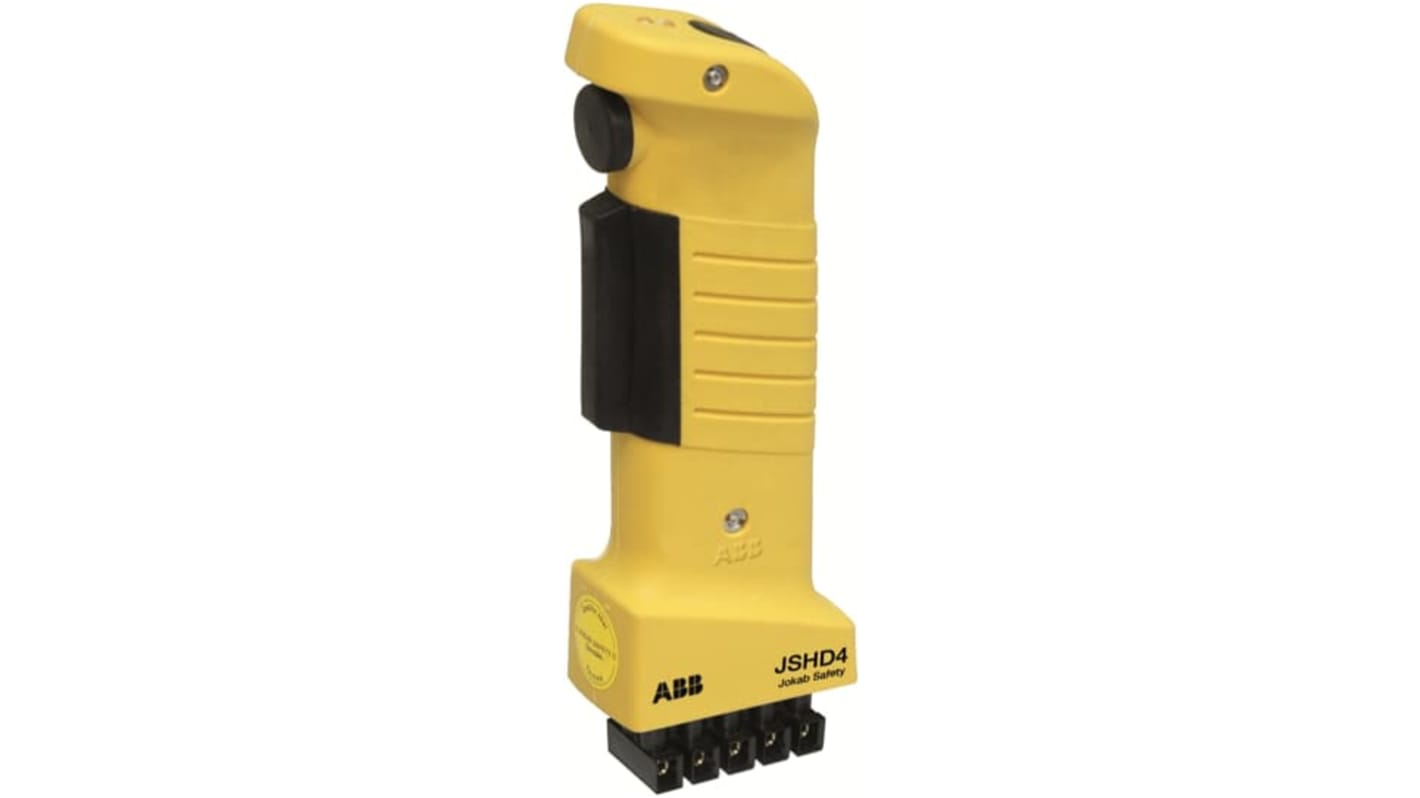 Interruttore di abilitazione di sicurezza ABB, 3 posizioni, contatti CO e NA, grado di protezione IP65, alimentazione 24V cc.