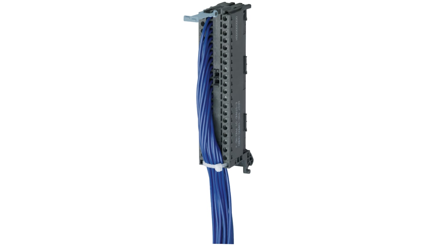 Connettore anteriore Siemens 6ES79225BG500UB0 per S7-1500, lunghezza 6,5 m, 20 canali, guaina in PVC blu, terminale a vite.