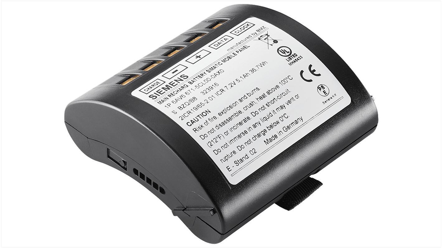 Batteria Siemens 6AV66715CL000AX1 per CPU PLC e HMI, 7,2 V, 5,1 A·h, compatibile con HMI 277 IWLAN e PLC S7.