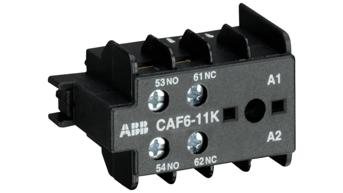 Contatto ausiliario ABB GJL1201330R0001, 2 contatti (1 NC, 1 NA), montaggio superficiale, corrente 6 A, tensione 690 V, IP20.