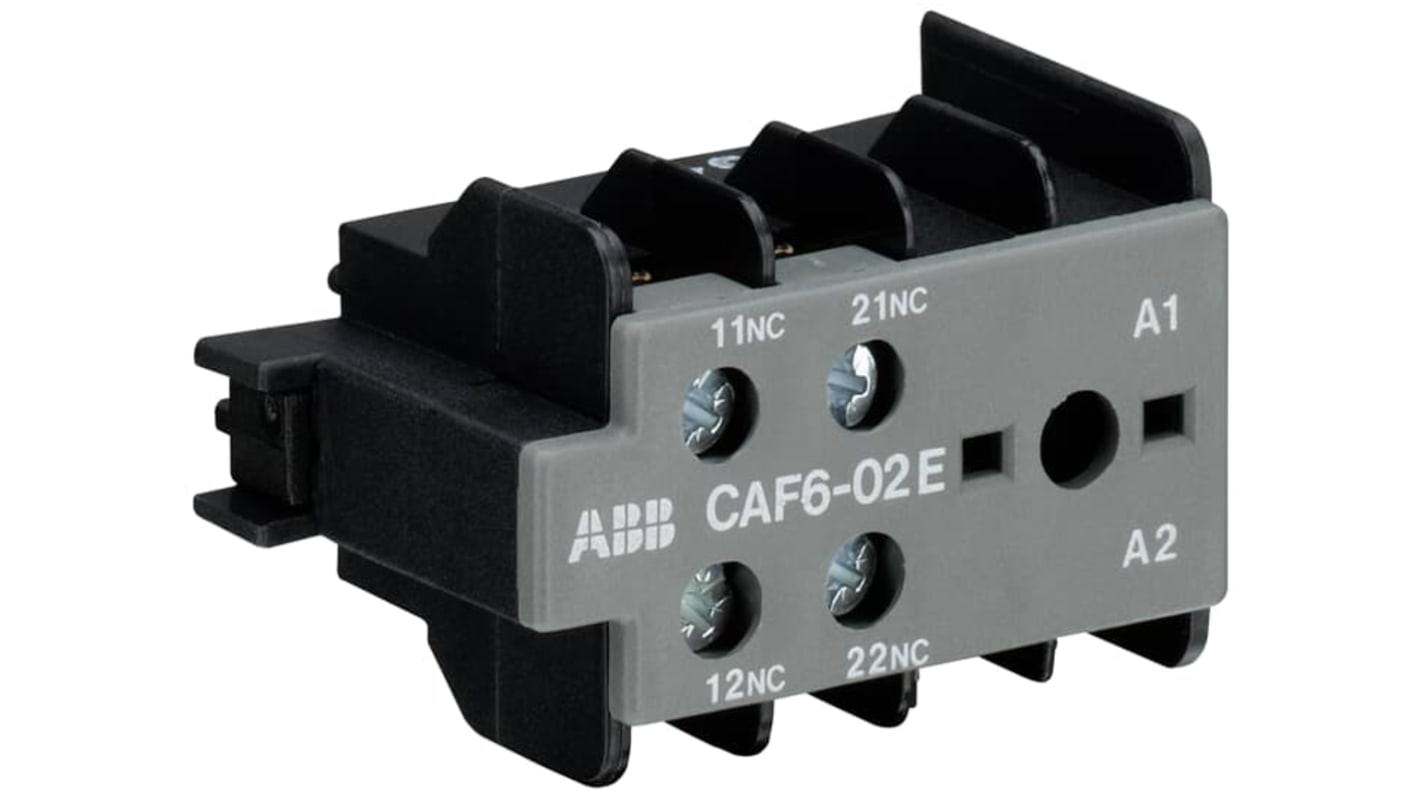 Contatto ausiliario ABB GJL1201330R0010, 2NC, montaggio superficiale, 6 A, IP20, temperatura -25 a 55 °C, serie CAF6.