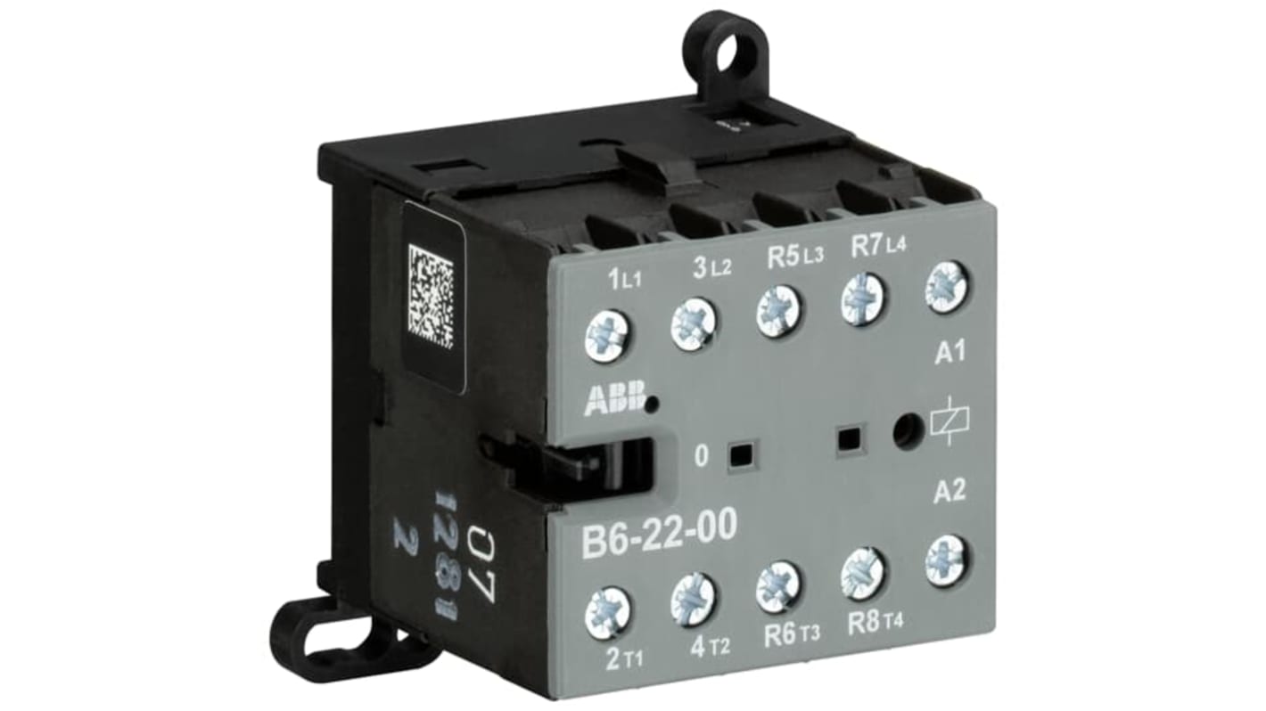 Contattore ABB GJL1211501R0001, 4 poli, 2NO/2NC, 16 A, 24 V c.a., montaggio su guida, grado di protezione IP20.
