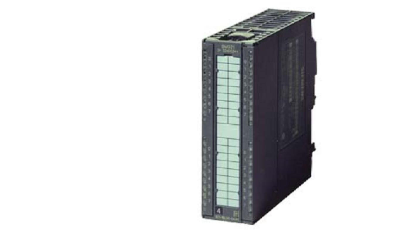 Modulo I/O digitale Siemens 6AG13217TH004AB0, 16 ingressi digitali, alimentazione 24 V c.c., dimensioni 4,92 x 1,57 x 4,72 pollici.