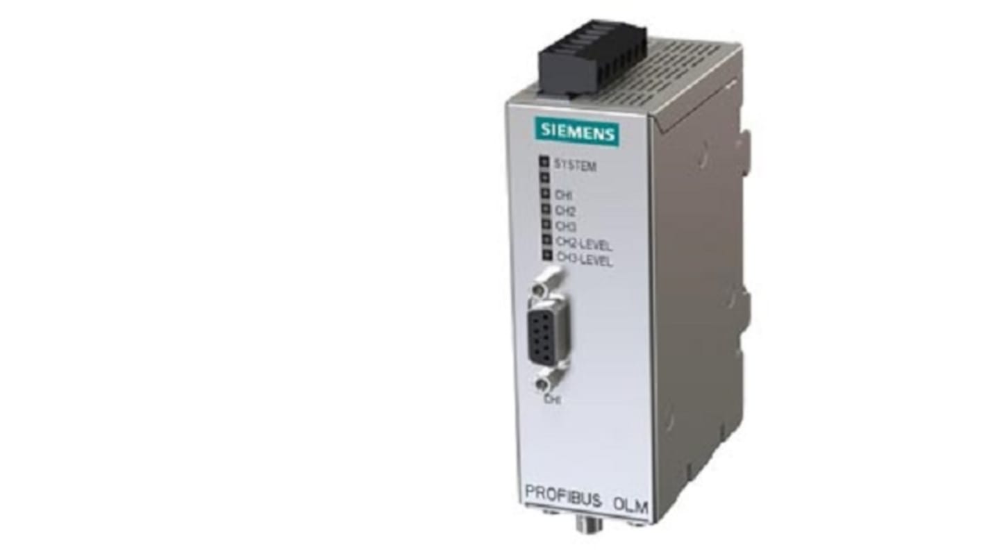 Modulo di comunicazione PROFIBUS Siemens 6AG15033CC002AA0, interfaccia ottica RS-485, dimensioni 4,40 x 1,55 x 2,93 pollici.