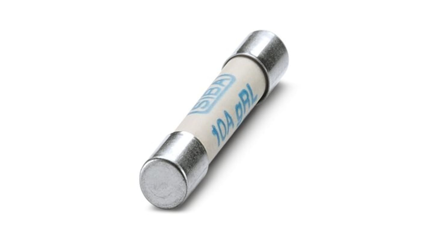 Fusibile a cartuccia Phoenix Contact, 10 A, 400 V, corpo in ceramica, dimensioni 6.2 x 32 mm, codice 2908358.