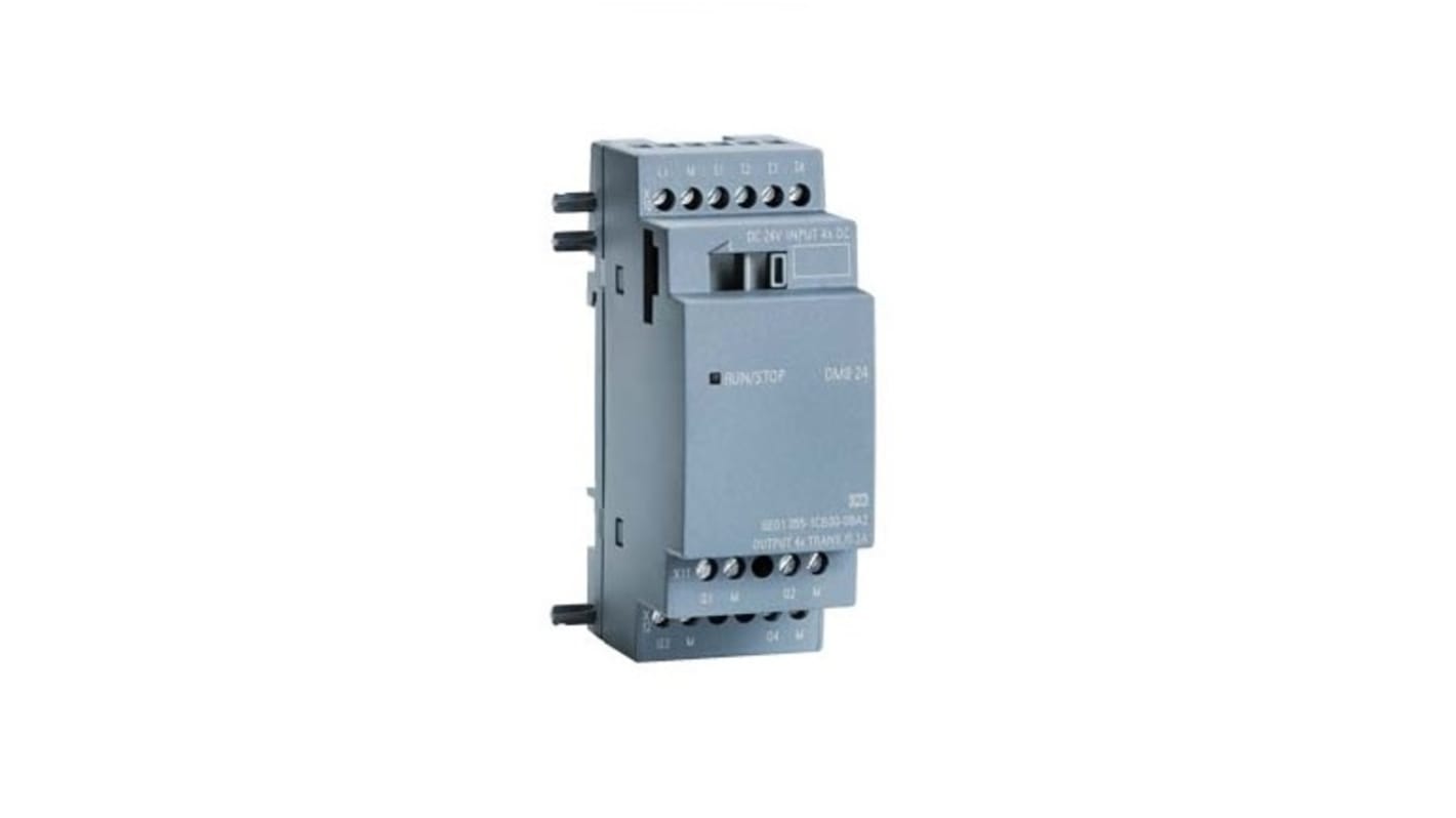Modulo logico Siemens 6AG10551CB007BA2 SIPLUS LOGO, 4 ingressi e 4 uscite digitali, alimentazione 24 V c.c., montaggio su guida DIN.