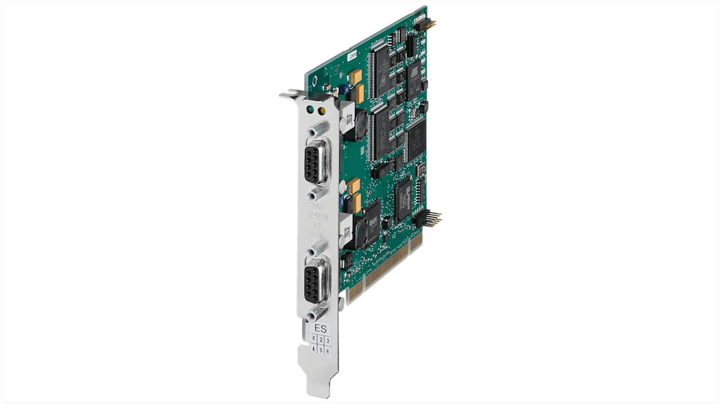 Modulo di comunicazione Siemens 6GK15614AA02 per PROFIBUS, scheda PCI 32 bit, interfaccia master/slave, dimensioni 4,93 x 0,71 x 4,22 poll.