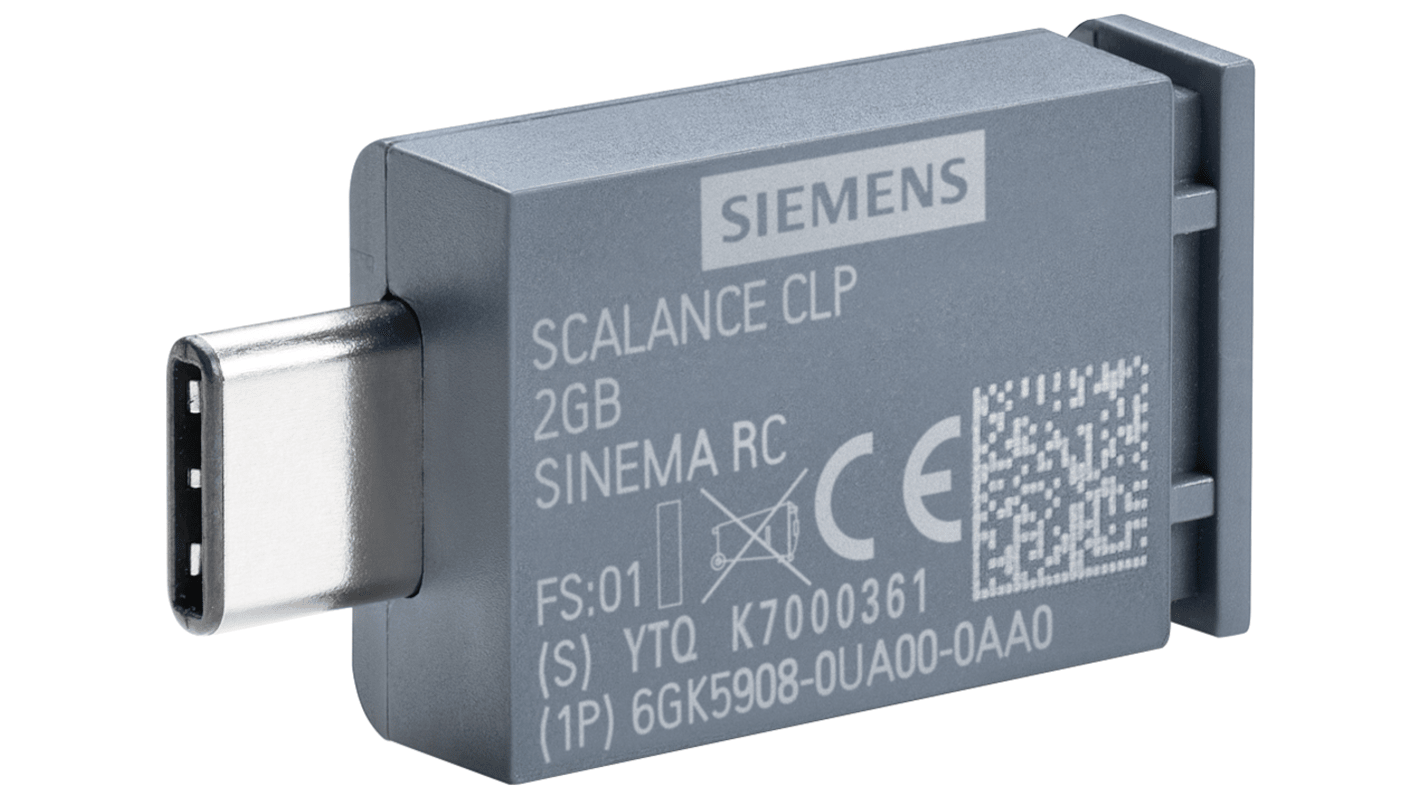 Siemens 6GK59080UA000AA0, modulo di memoria Scalance MUM85X, 2 GB, temperatura operativa -40/+85 °C, dimensioni 1,26 x 0,69 x 0,28 pollici.