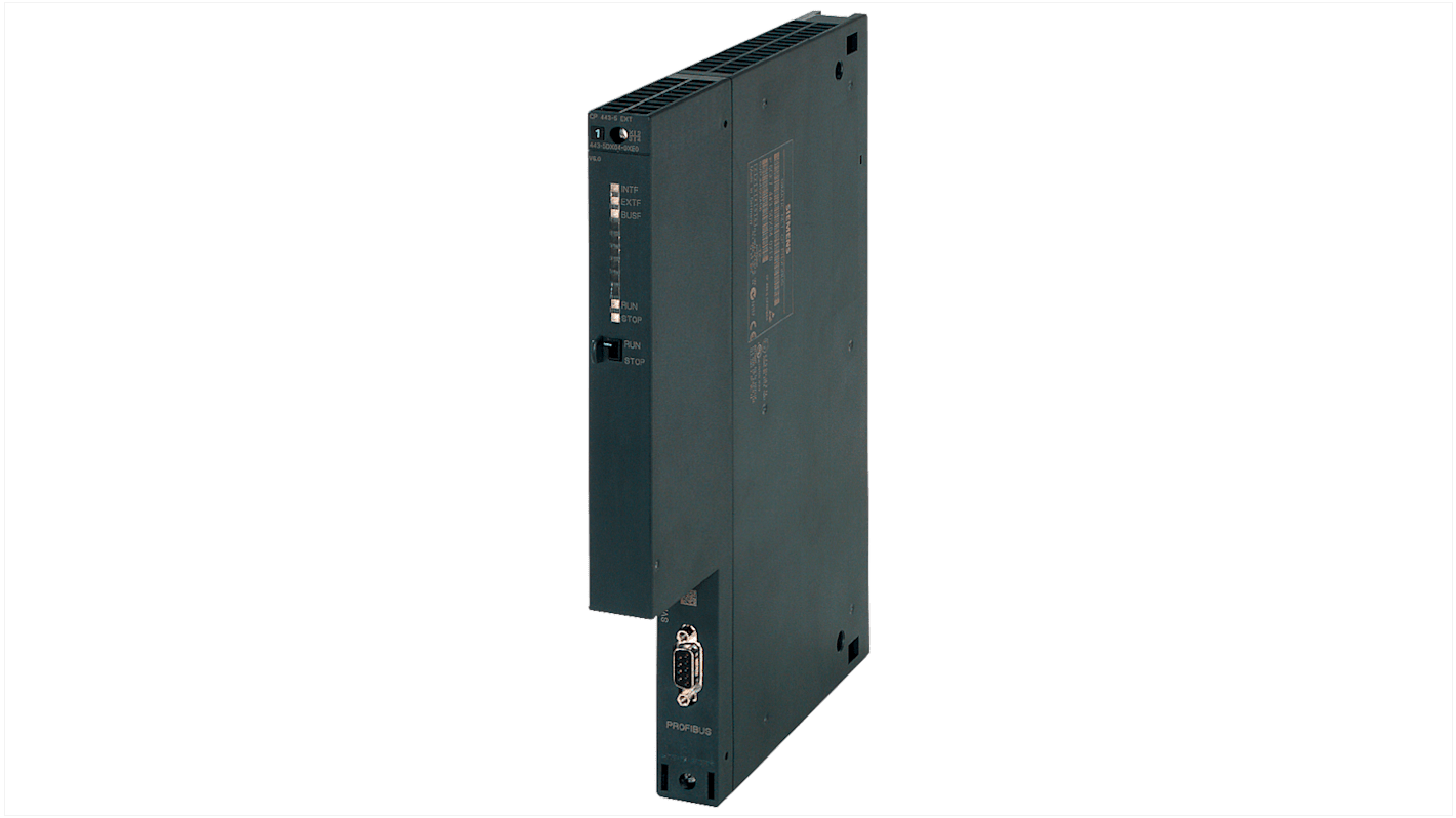 Modulo di comunicazione Siemens 6GK7443-5DX05-0XE0 per SIMATIC S7-400, montaggio su rack, 5 V c.c., 25 x 290 x 210 mm.