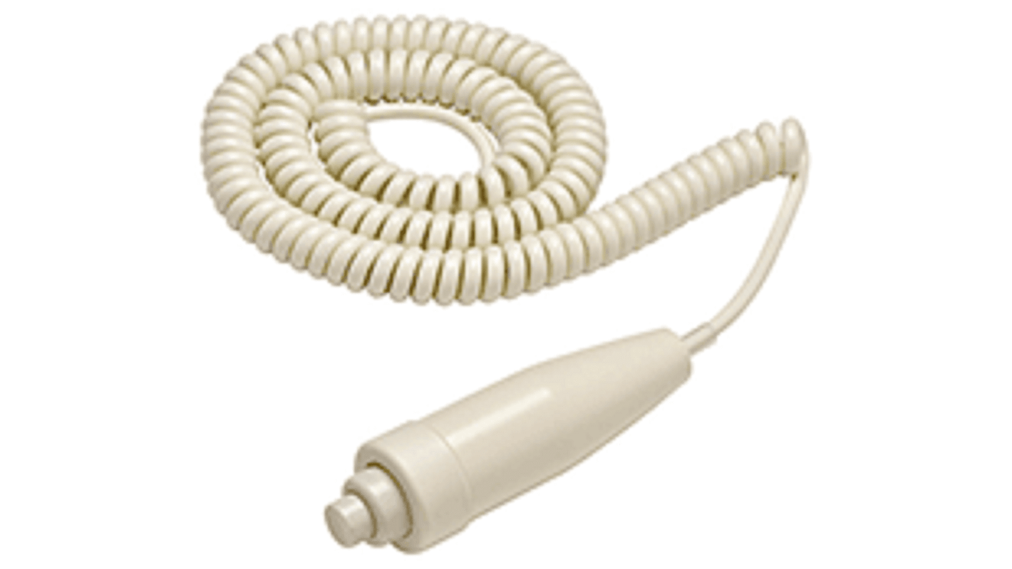 Interruttore a pulsante Omron C2U DPST, montaggio su cavo, tensione 125V, design a doppia azione per applicazioni industriali.