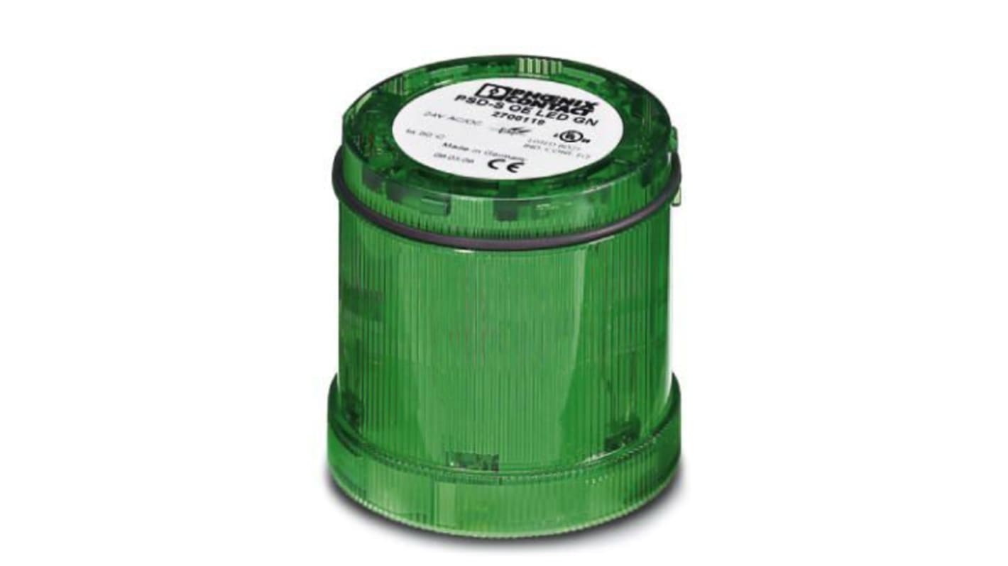 Lampadina a LED verde Phoenix Contact 2700119, 24 V, durata 50.000 ore, basso consumo, montaggio senza utensili.
