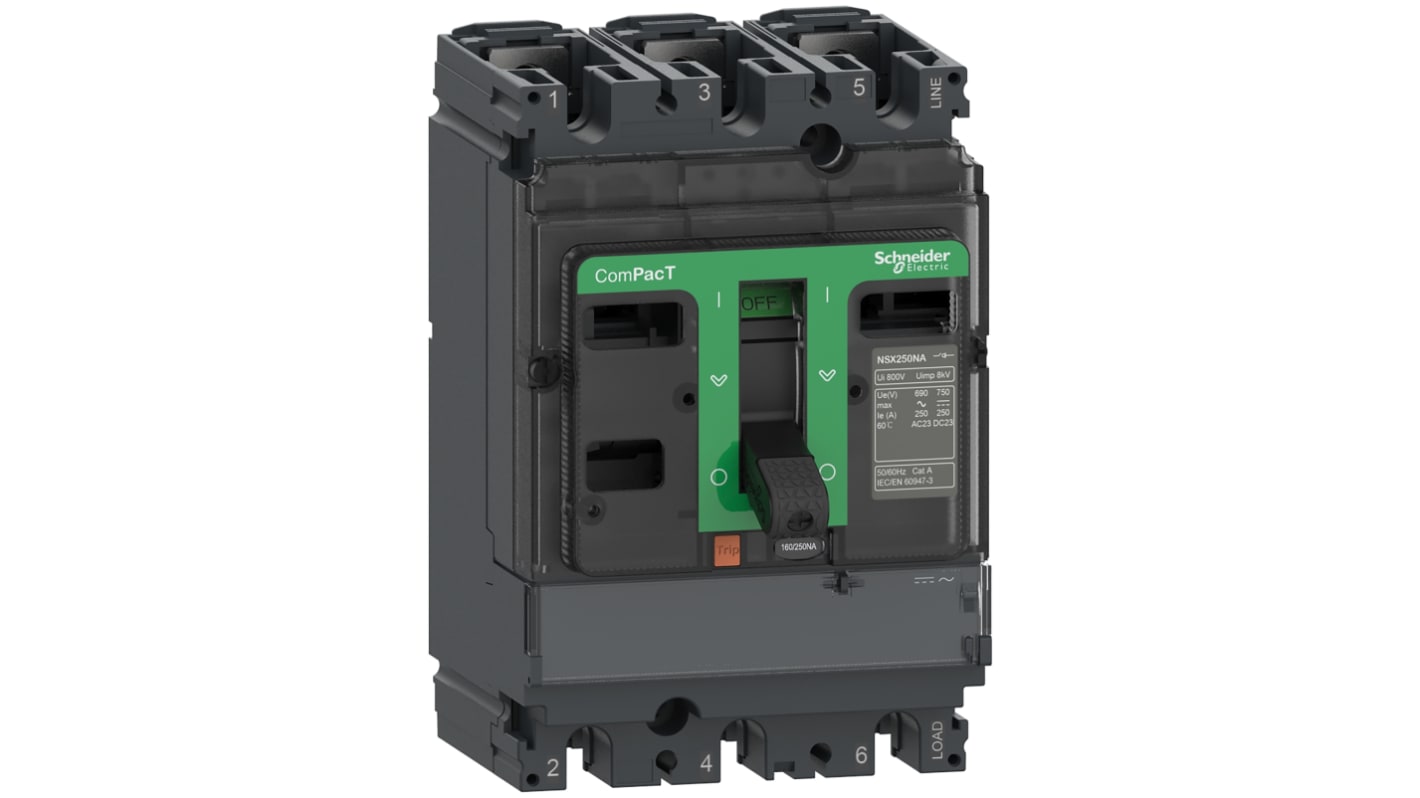 Sezionatore portafusibili Schneider Electric C253250S, 250A, 3 poli, montaggio su guida DIN, tecnologia Everlink.