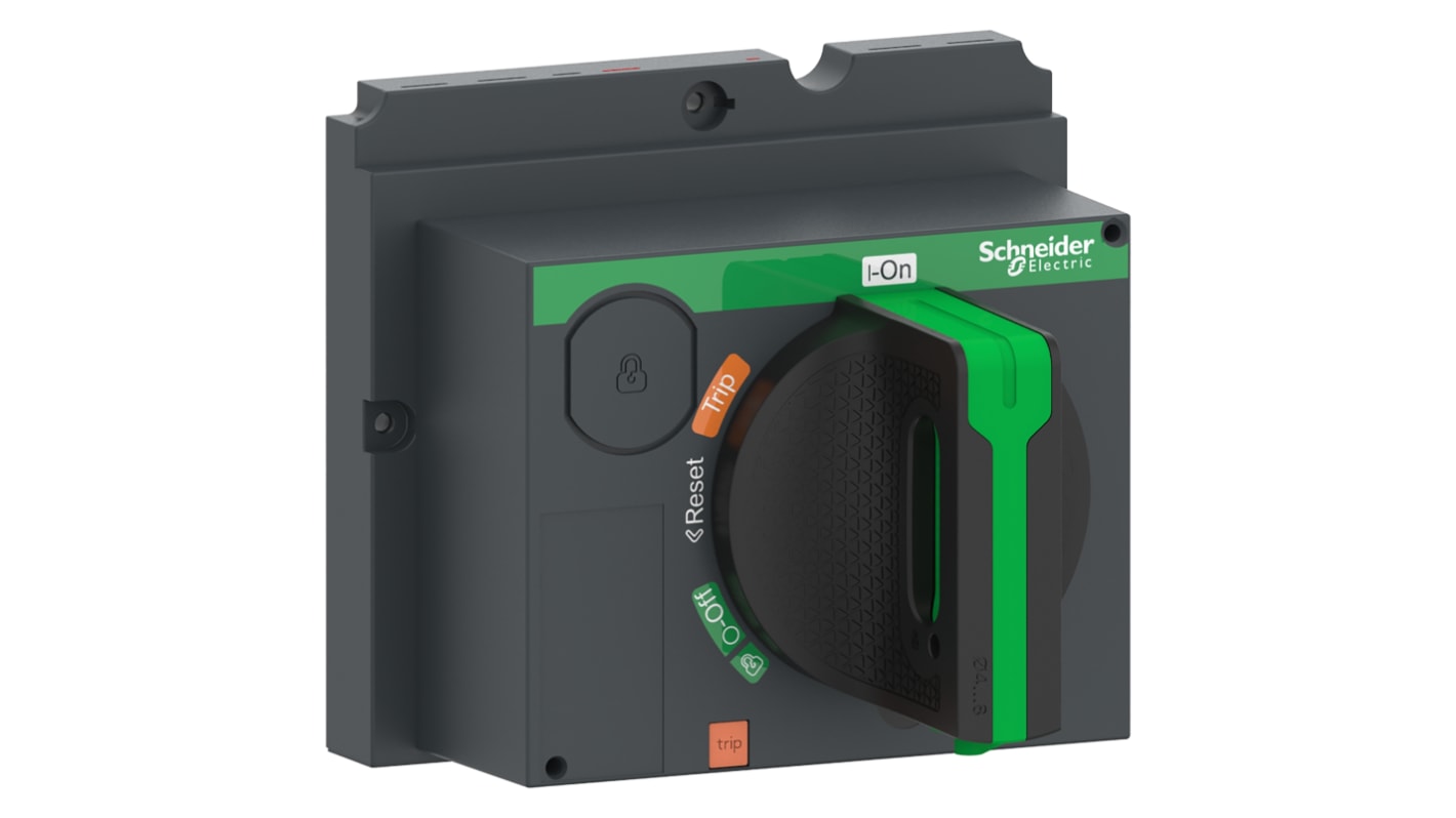 Manopola rotante Schneider Electric per ComPacT NSXm, impugnatura nera, indicazione O/I/tripped, grado di protezione IP40.