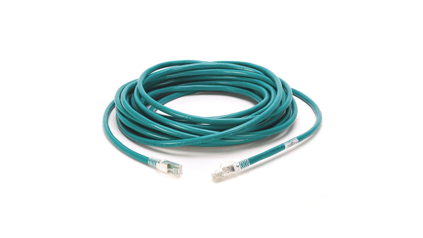 Cavo Ethernet Cat5e Rockwell Automation 1585J-M8TBJM-1M9 UTP Verde 1.9m IP20 - Resistente a luce solare e olio. Connettore maschio diritto.