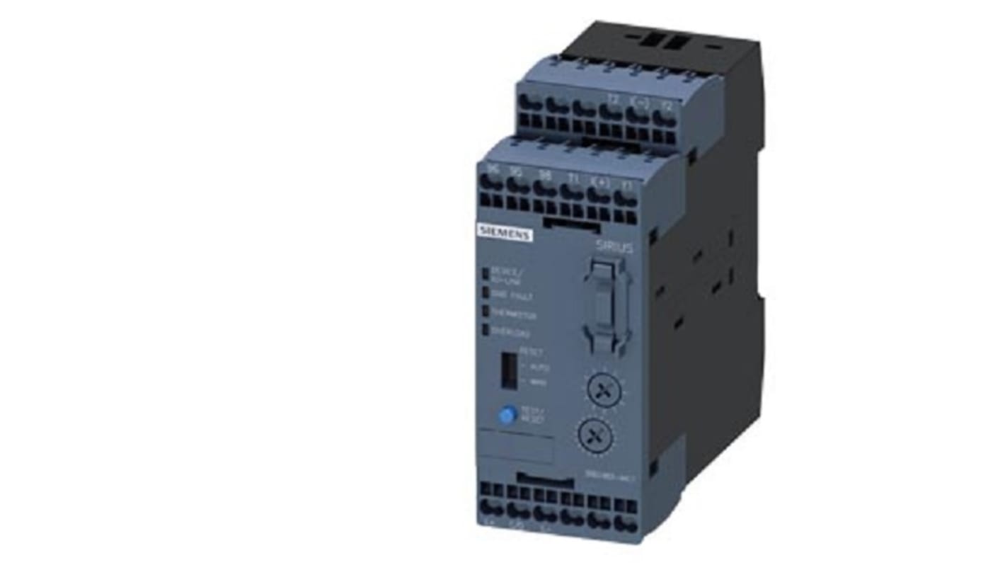 Relè di sovraccarico elettronico Siemens 3RB24834AC1, corrente nominale 630 A, tensione di controllo 24-230 V, configurazione 3P.