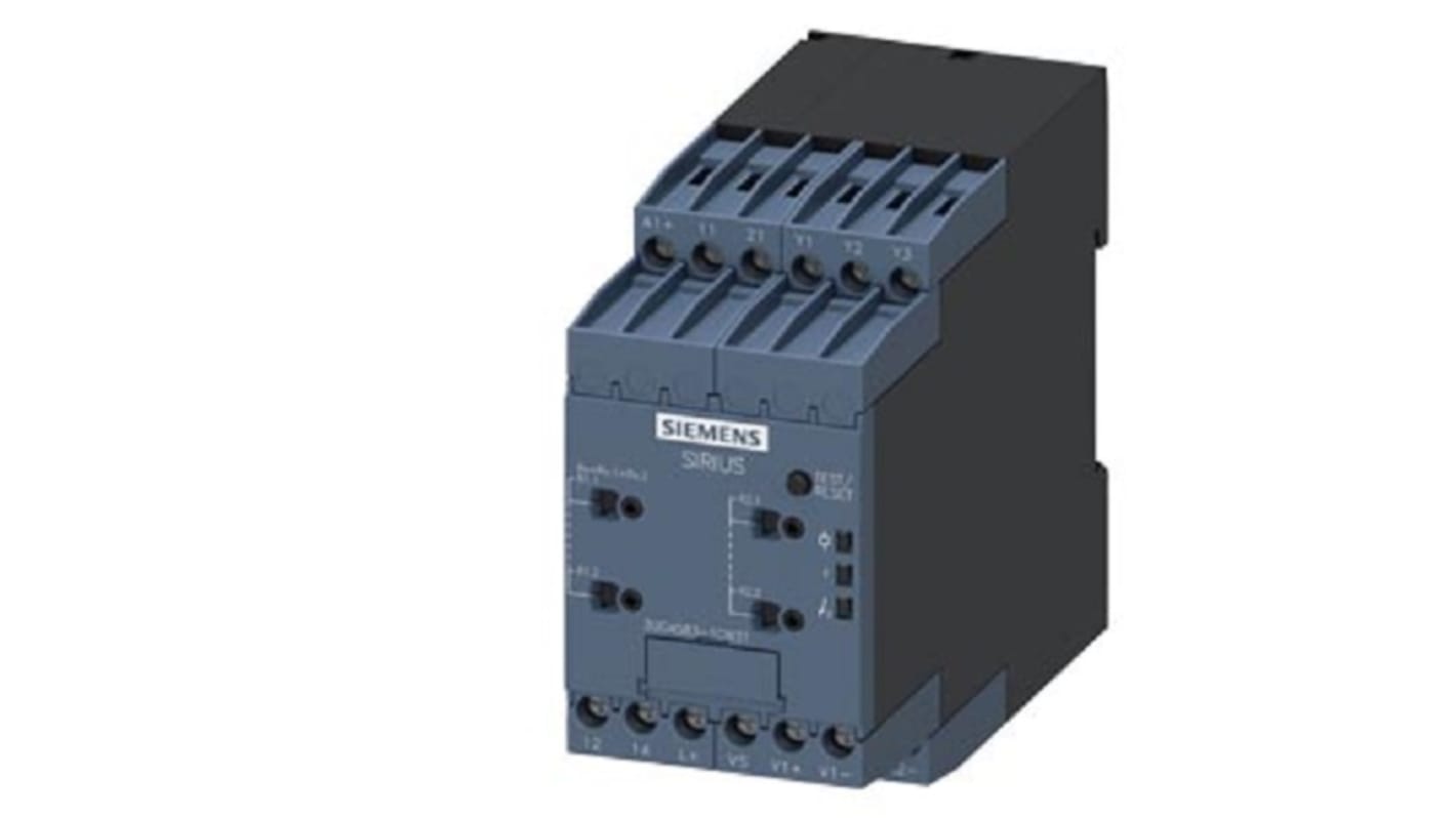 Relè di monitoraggio Siemens 3UG45831CW31, DPDT, per resistenza di isolamento e protezione conduttori.