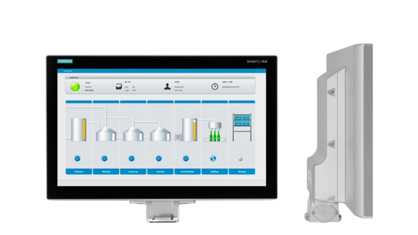 Pannello IFP1900 PRO ETH Siemens 6AV74666MA010AA0, 18,5" TFT, risoluzione 1920x1080, IP65, alimentazione 24 V c.c.