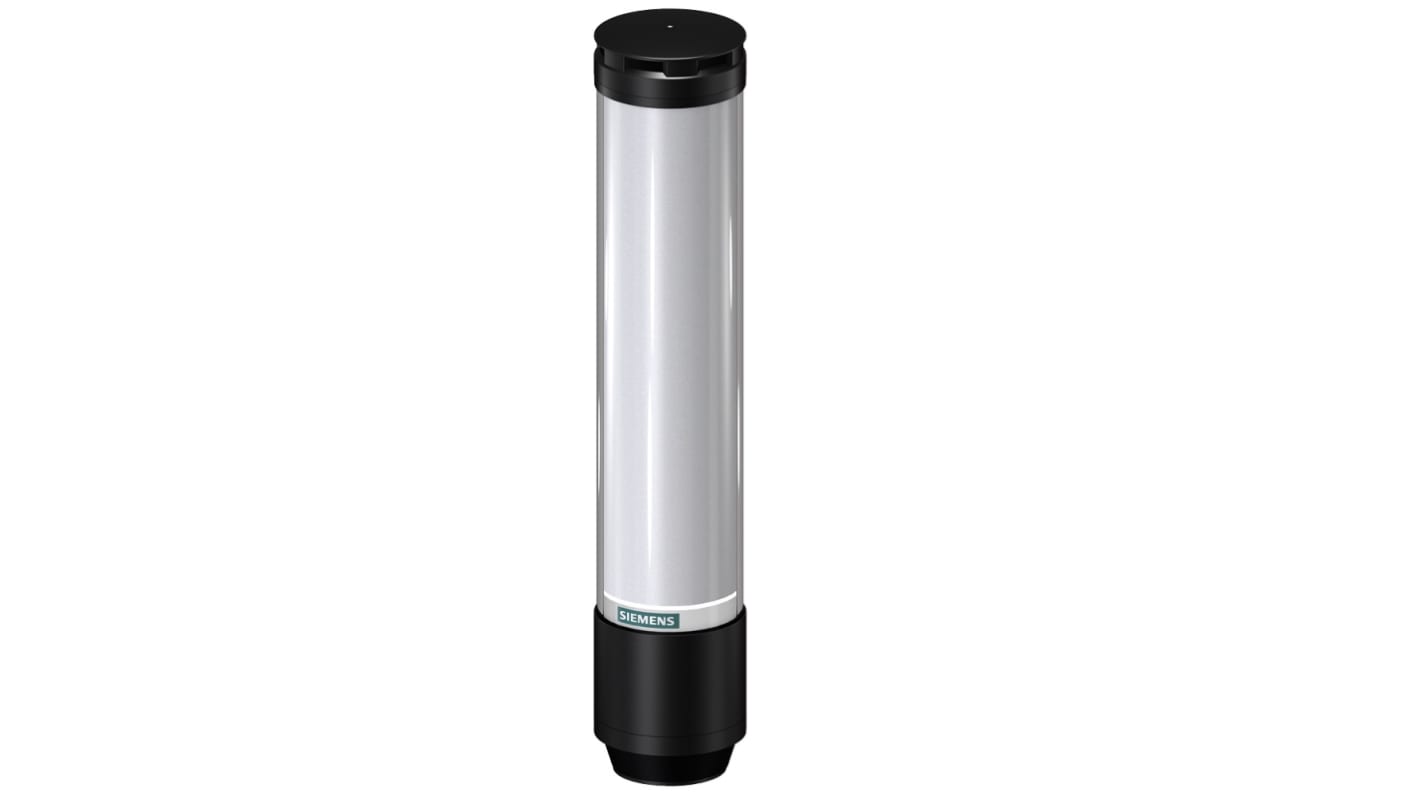 Torretta di segnalazione Siemens 8WD4615-5JH37, 24 V, LED RGB, 15 elementi, con sirena elettronica, design compatto.