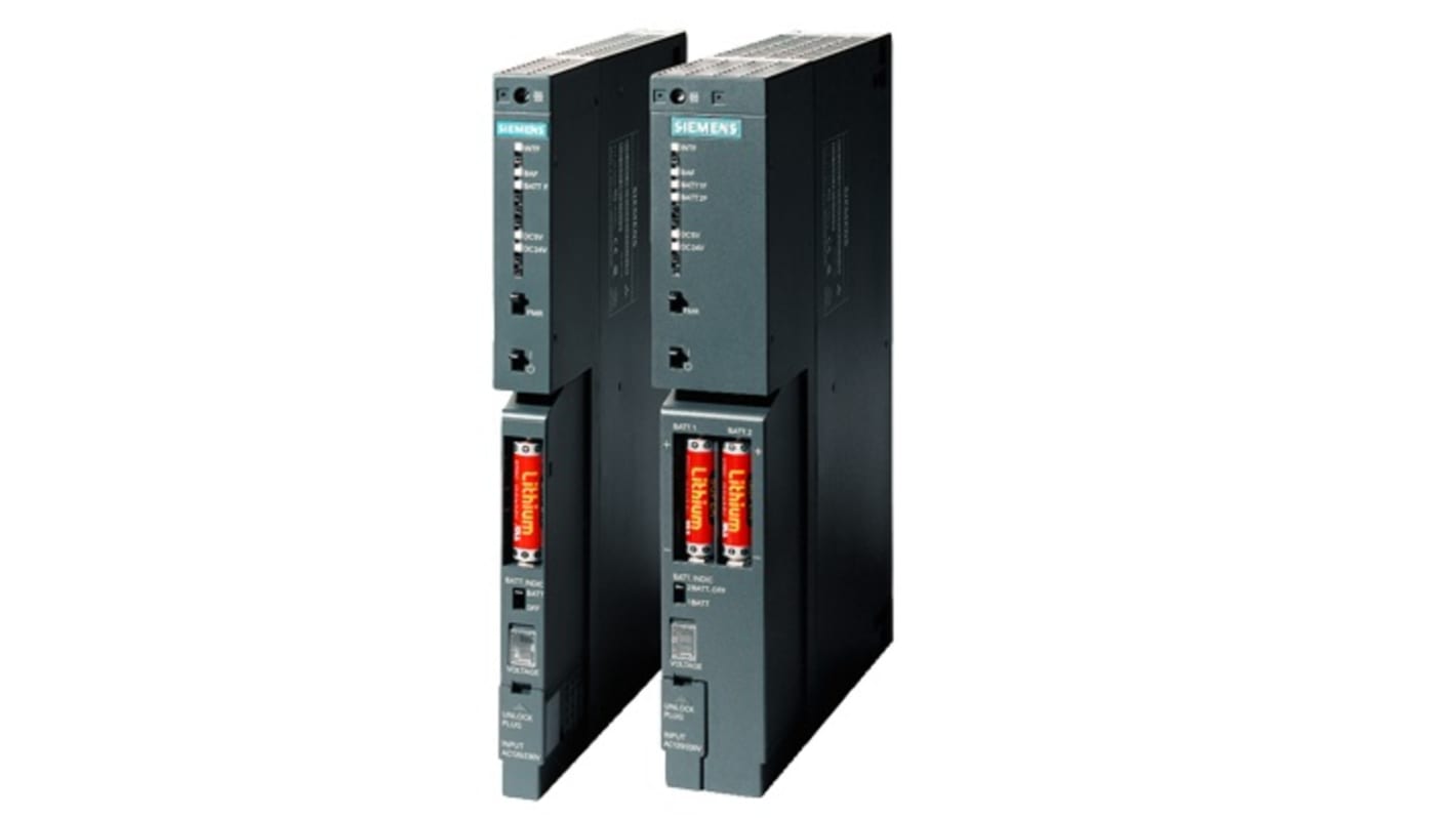 Alimentatore PLC Siemens 6AG14050KA027AA0 per S7-400, tensione c.c., dimensioni 11,42 x 1,97 x 8,55 poll. Temperatura operativa -25 a 70 °C.