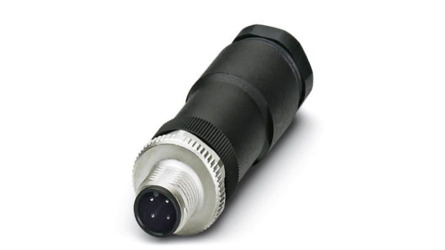 Connettore circolare maschio SACC M12 4 poli Phoenix Contact 1404415 per collegamenti rapidi e sicuri. Ideale per applicazioni di alimentazione con elevata protezione.