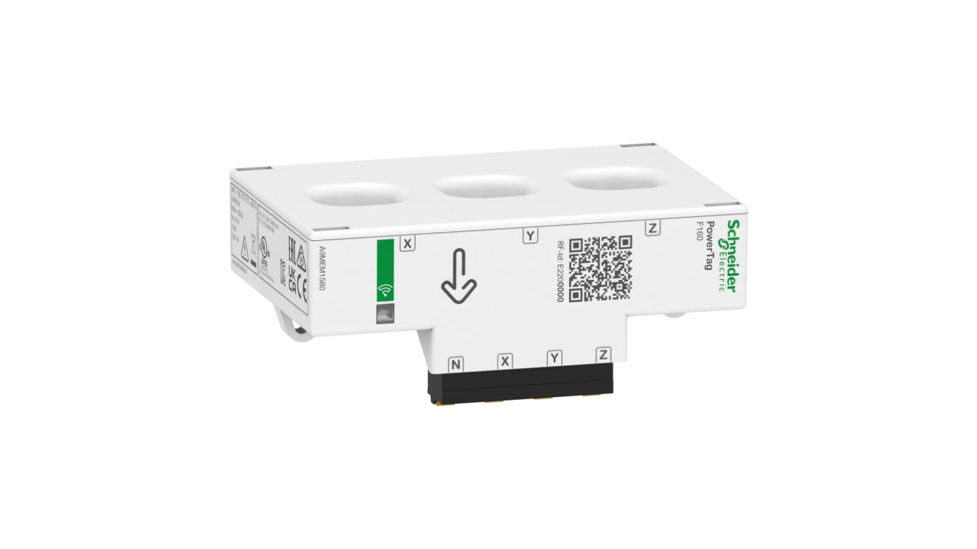 Sensore di energia Schneider Electric A9MEM1580 PowerLogic 160A IP20 DIN per gestione energia, sovraccarico e fattore di potenza.