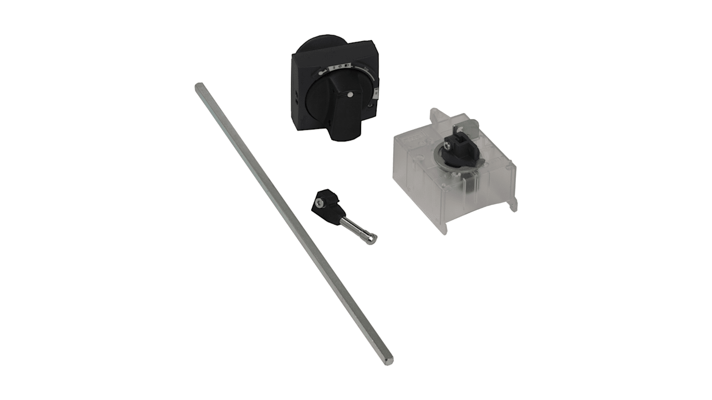 Manopola rotante Schneider Electric GV3APN01 per interruttori di protezione motori, lunghezza 90mm, montaggio su sportello, protezione IP54.