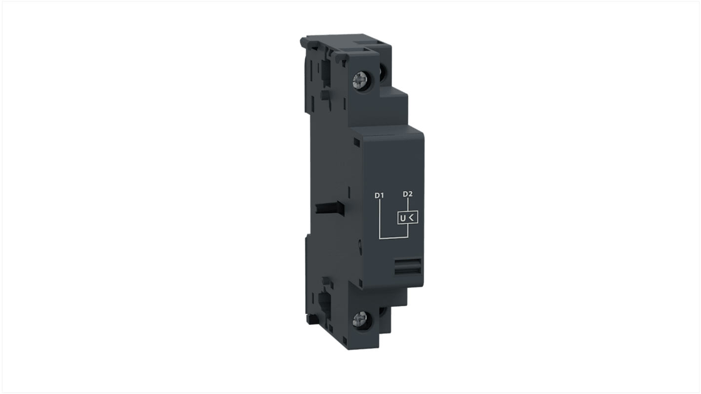 Contattore Schneider Electric GVAU416, 48 V, attivazione a tensione di controllo sotto 0,35 Uc, morsetti a vite per montaggio laterale.
