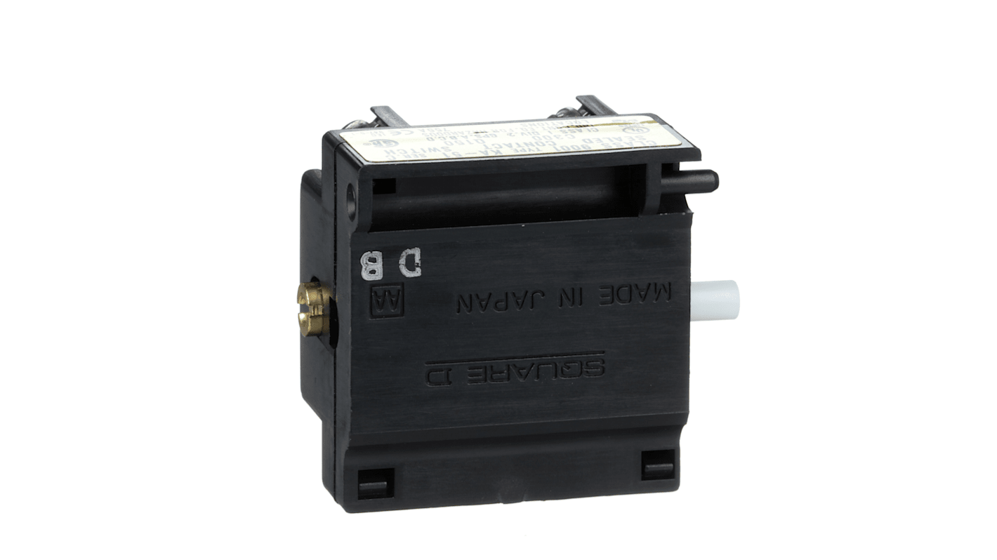 Blocco contatti Schneider Electric 9001KA51, 1 NA + 1 NC, corrente nominale 3 A, montaggio con morsetti a vite.