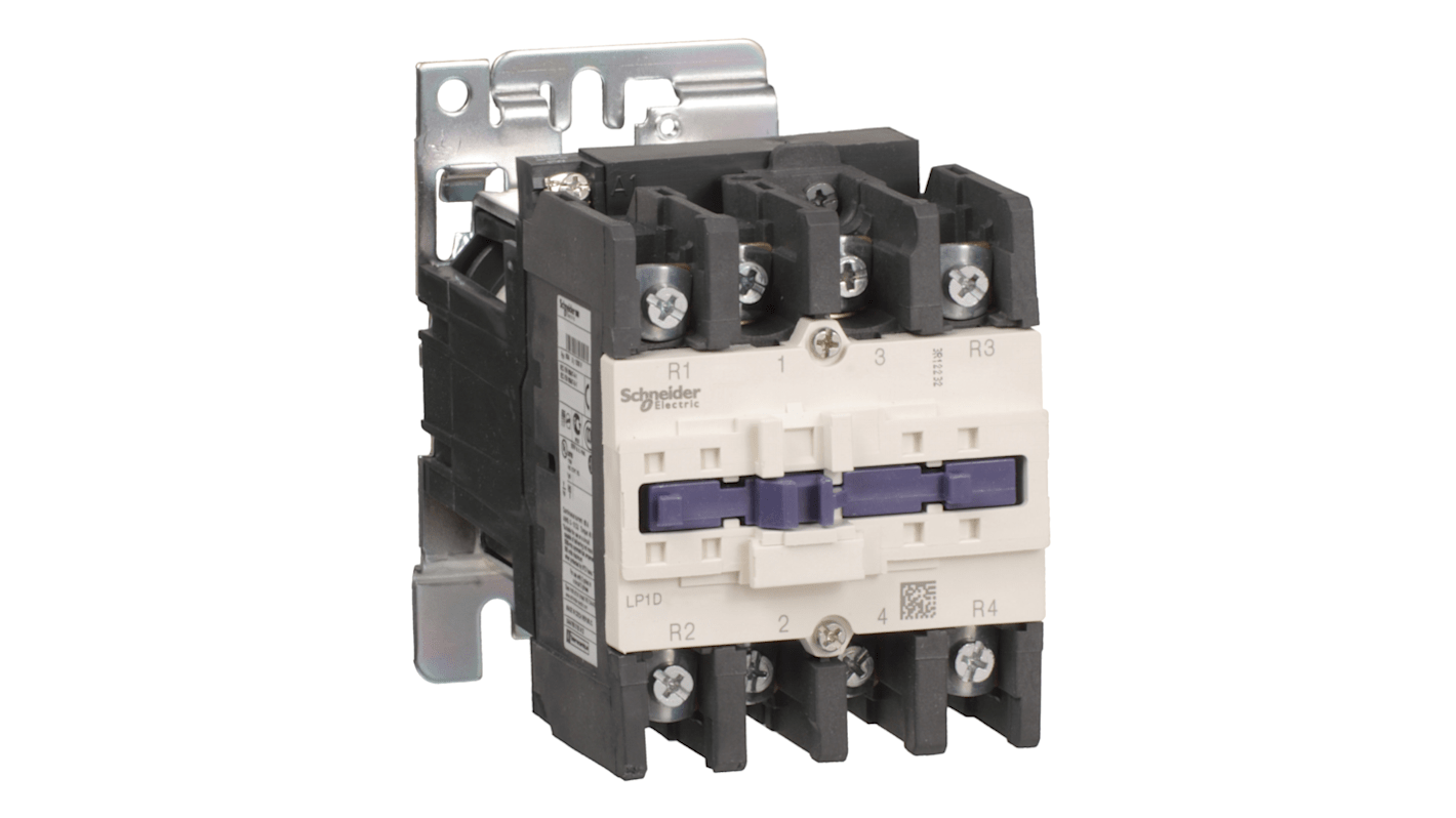 Contattore di commutazione Schneider Electric LP1D800046SW, 4 poli, 25 A, montaggio su guida DIN, adatto per controllo motore.