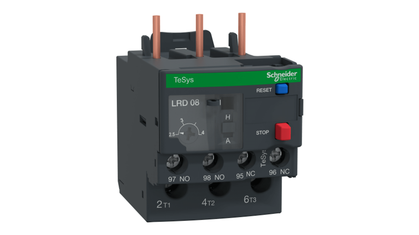 Relè di sovraccarico termico Schneider Electric LRD08L, 1 NA + 1 NC, corrente nominale 5 A, progettato per contattori TeSys D.